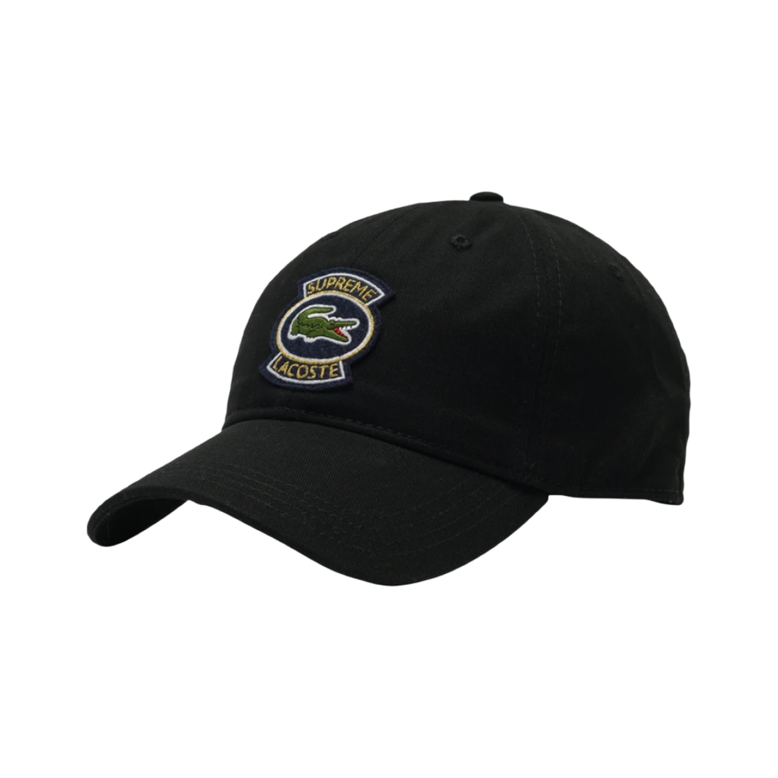 슈프림 x 라코스테 트윌 6-패널 캡 블랙 - 18SS