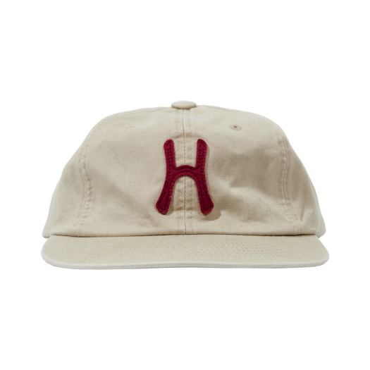 HS51CA001BE Hello Sunrise H Logo Cotton Relaxed Fit 6Panel Cap Beige