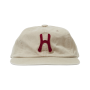Hello Sunrise H Logo Cotton Relaxed Fit 6Panel Cap Beige