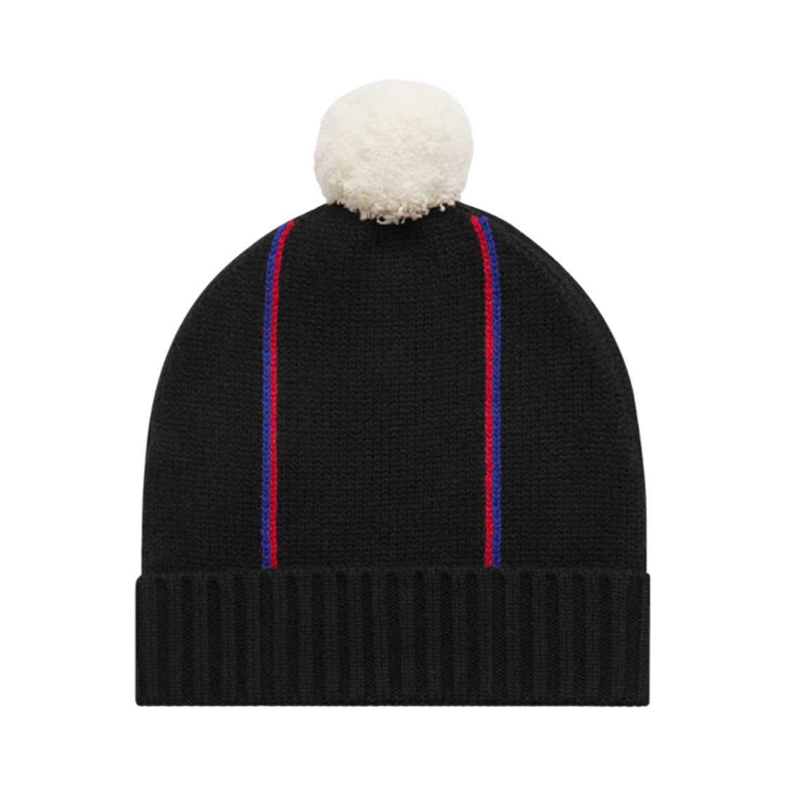 (W) 디올 유니온 폼폼 비니 블랙 화이트 쓰리 톤 울 캐시미어 니트((W) Dior Union Pompom Beanie Black White Three Tone Wool Cashmere Knit) - 2