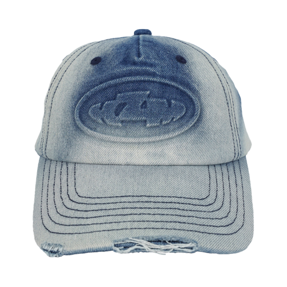 케이지엠 엠보 로고 데님 볼캡 블루