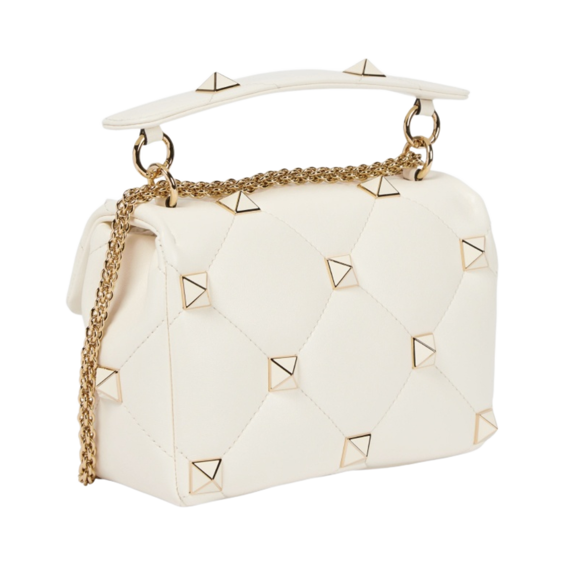 발렌티노 미디움 로만 나파 스터드 더 체인 에나멜 스터드 숄더백 아이보리(Valentino Medium Roman Nappa Stud The Shoulder Bag with Chain and Enameled Studs Ivory) - 2