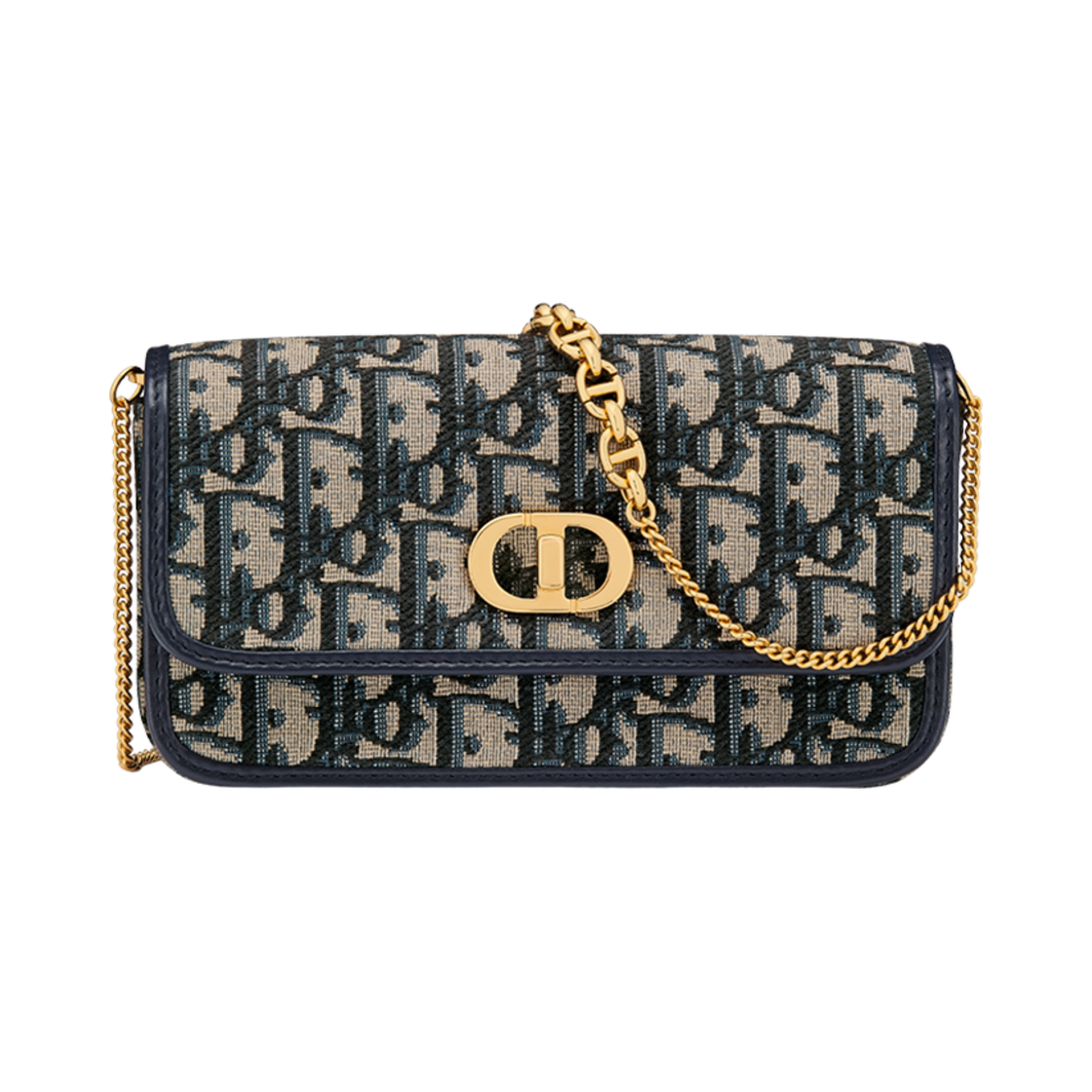디올 스몰 미스 카로 파우치 체인 디올 오블리크 자카드 블루(Dior Small Miss Caro Pouch with Chain Dior Oblique Jacquard Blue)