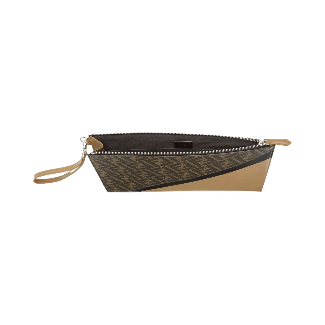 펜디 FF 모티프 패브릭 플랫 파우치 브라운(Fendi FF Motif Fabric Flat Pouch Brown) - 3