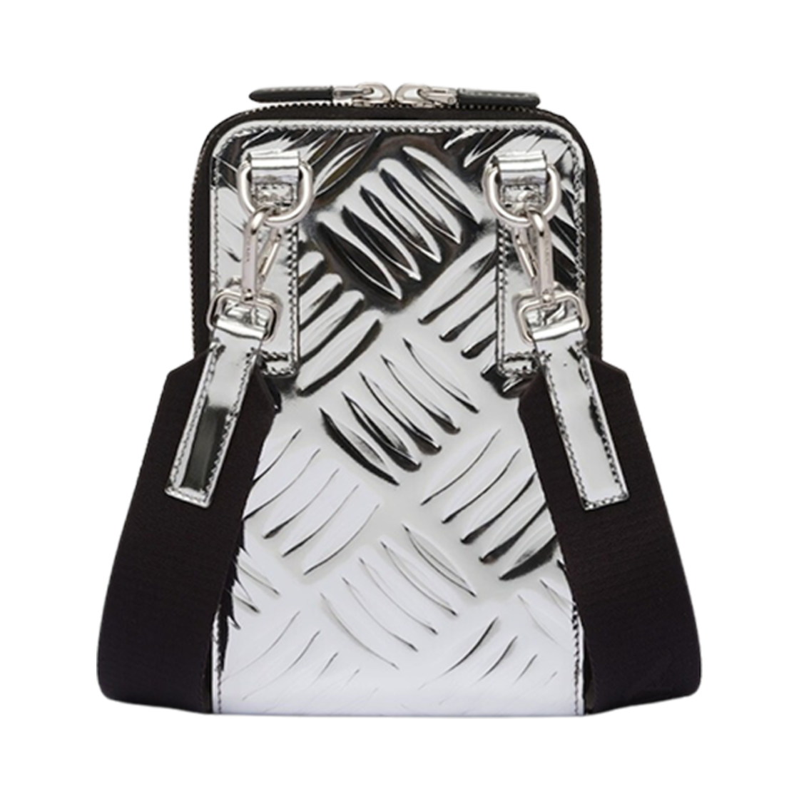 프라다 브러쉬드 레더 스마트폰 케이스 실버(Prada Brushed Leather Smartphone Case Silver) - 3