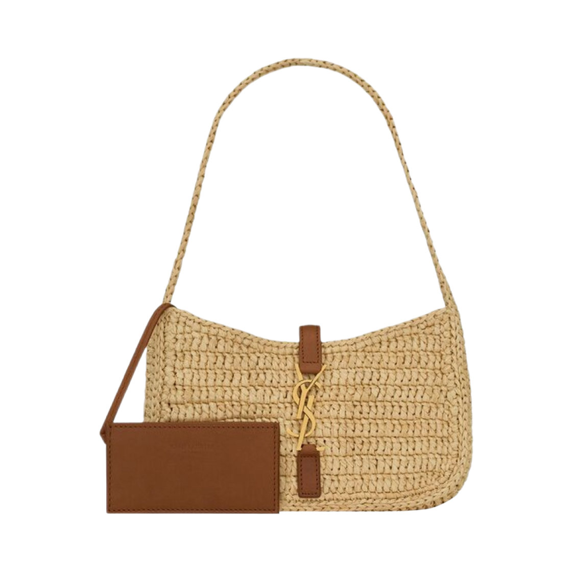 생로랑 라피아 르 5 아 7 미니 호보백 내츄럴 브릭(Saint Laurent Le 5 A 7 Mini Hobo Bag in Raffia Natural Brick) - 2