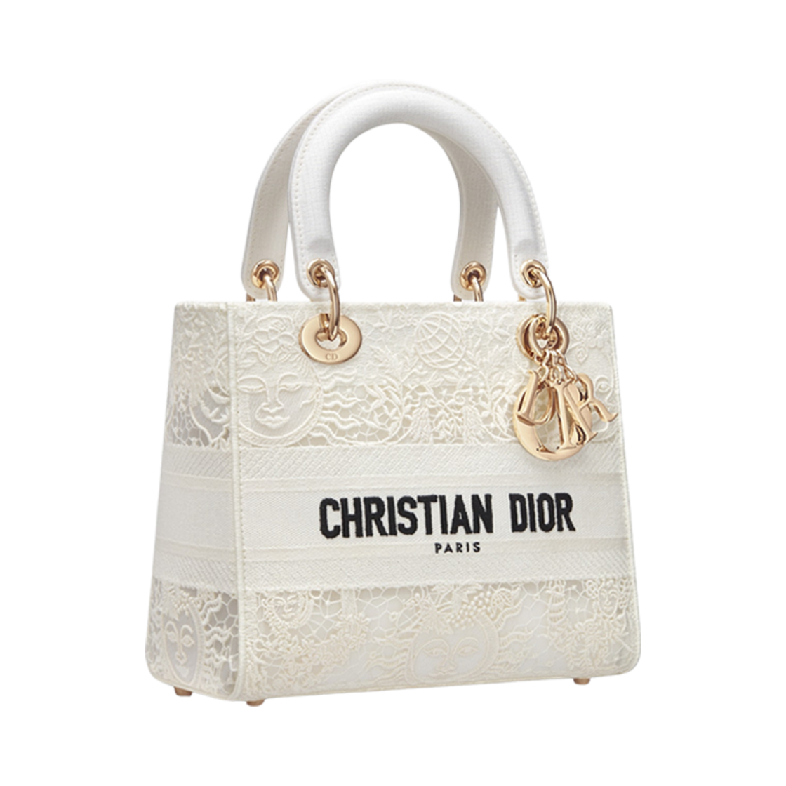 디올 미디움 레이디 라이트 백 화이트 쏠레이 마크라메(Dior Medium Lady D-Lite Bag White Soleil Macrame) - 1