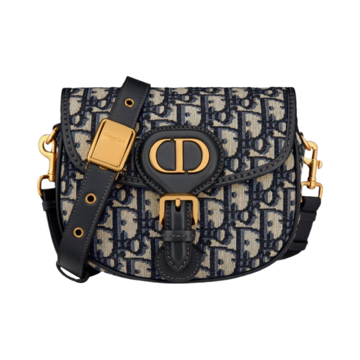 Dior Small Bobby Bag Blue Dior Oblique Jacquard Gold