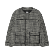Wooyoungmi Multi Tweed Wool Jacket Black White - 24FW