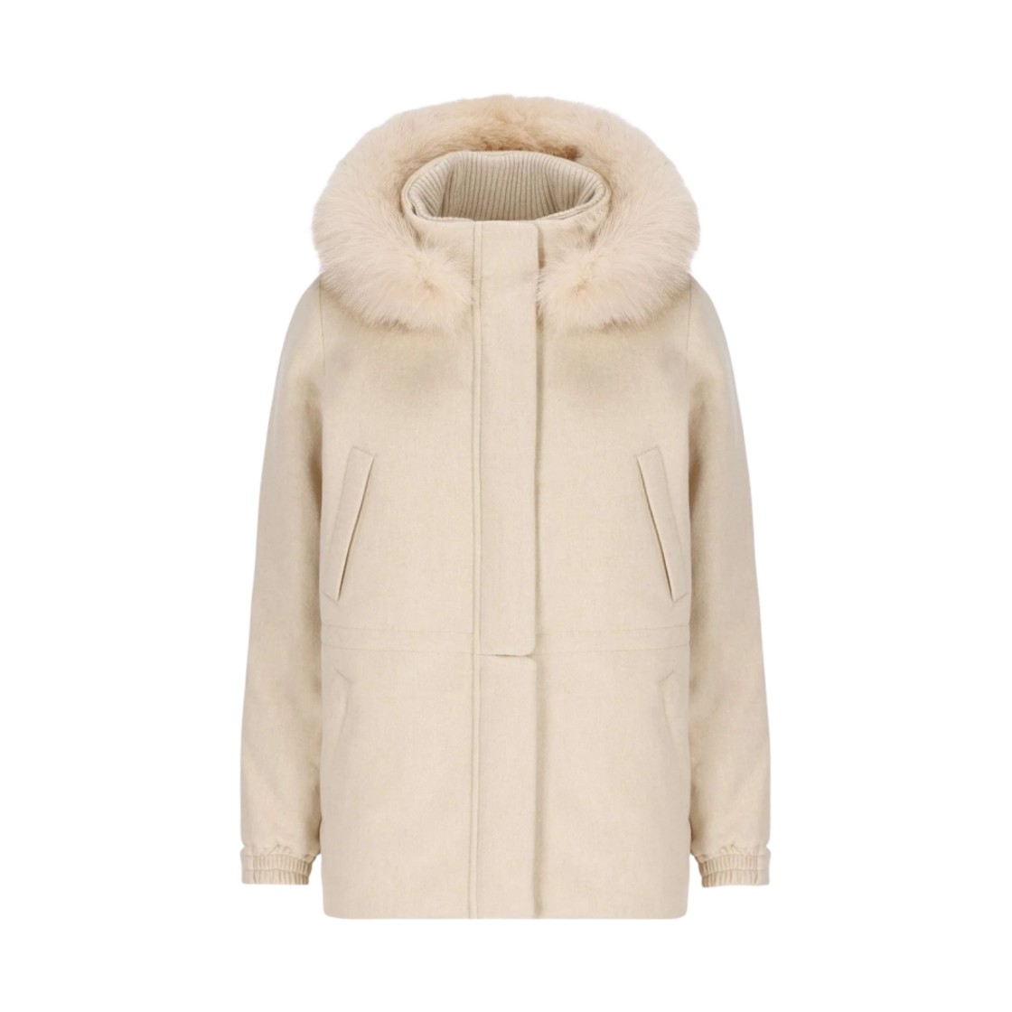 FAF8086-A193 (W) Loro Piana Icery Short Jacket Natural Melange