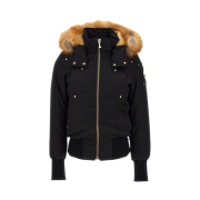 (W) Moose Knuckles Gold Debbie Bomber Gold Fox Fur Black