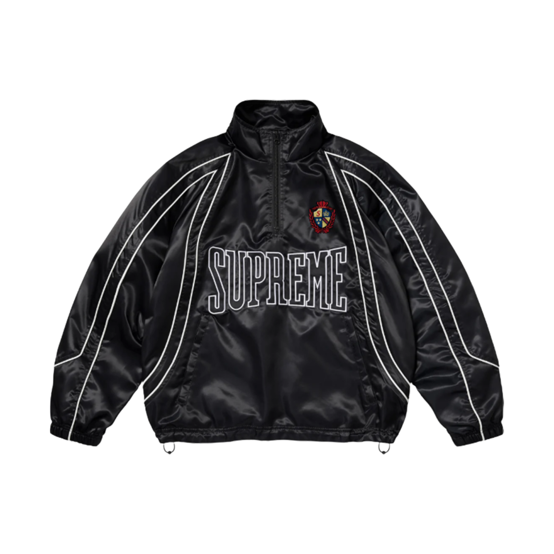 슈프림 사틴 파이핑 풀오버 블랙 - 25SS(Supreme Satin Piping Pullover Black - 25SS)