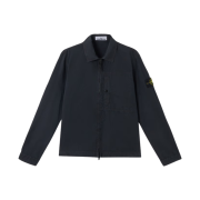 Stone Island 1200032 Brushed Organic Cotton Canvas Old Effect Overshirt Navy Blue - 25SS
