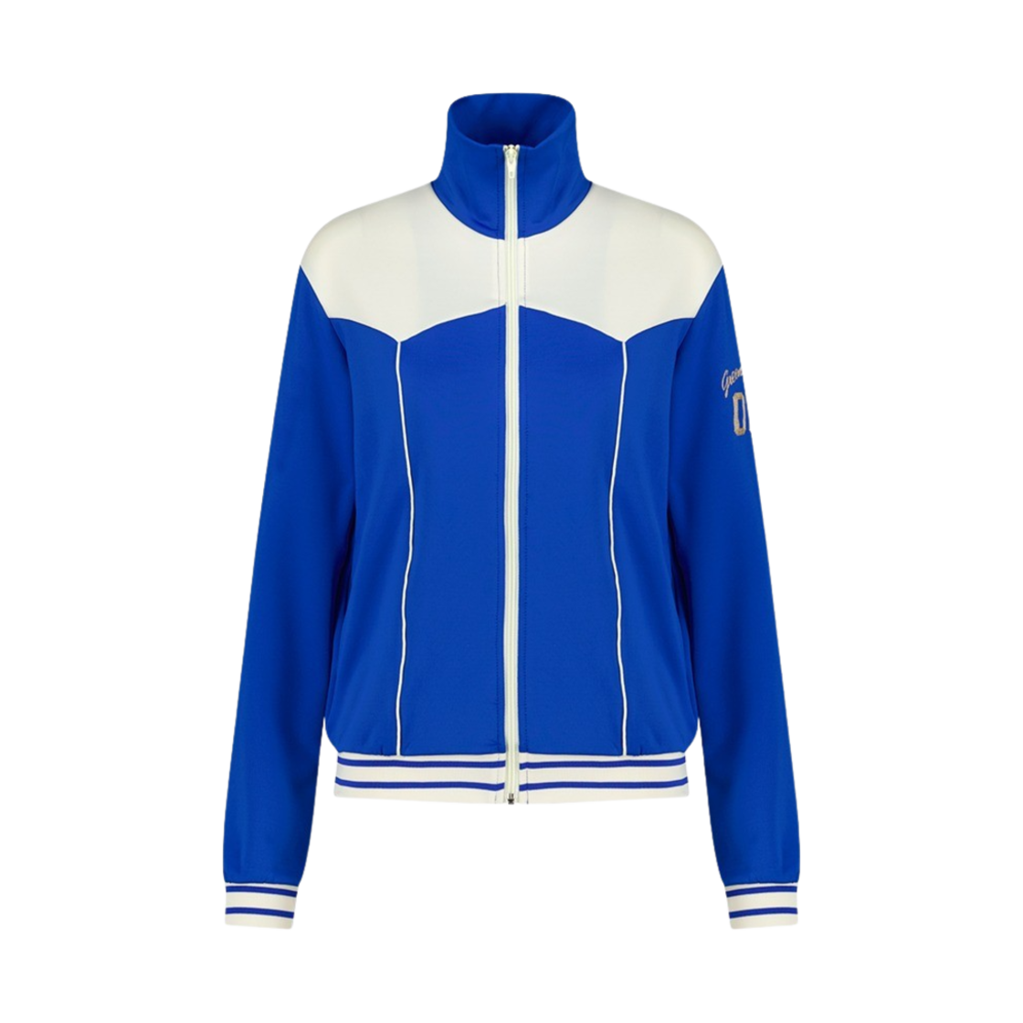 그린버터 우먼 웨스턴 체인 트랙 자켓 블루(Greenbutter Women Western Chain Track Jacket Blue)