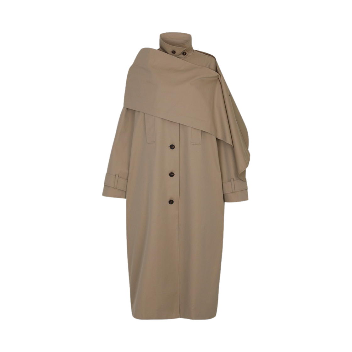 Leha 여성 메이지 오버사이즈 스카프 디테일 트렌치코트 베이지(Leha Women Maisie Oversized Scarf Detail Trench Coat Beige)