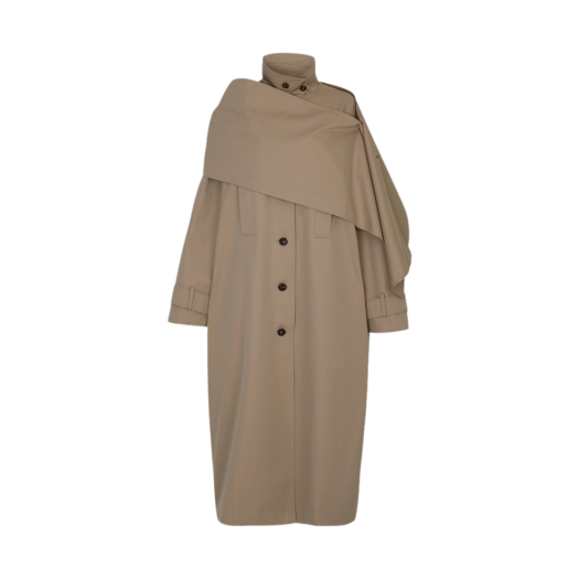DQ1WC001-BE Leha Women Maisie Oversized Scarf Detail Trench Coat Beige