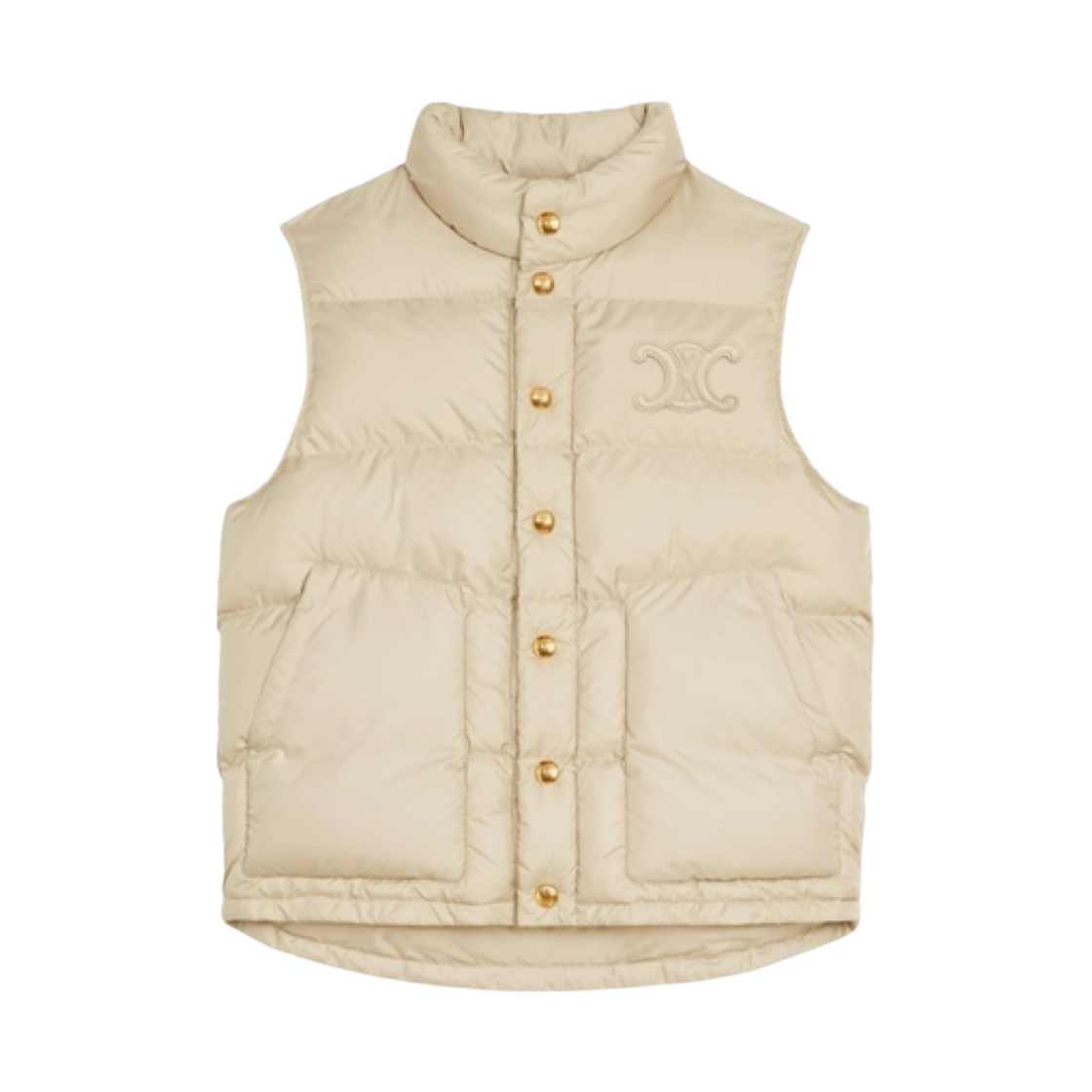 (W) 셀린느 라이트웨이트 나일론 퀼팅 블루종 자켓 베이지((W) Celine Quilted Blouson Jacket in Lightweight Nylon Beige) - 1