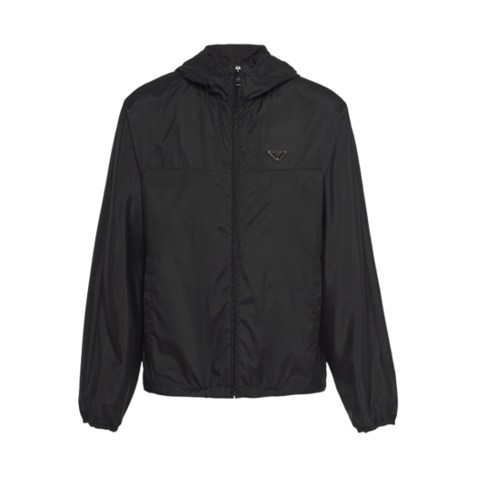 Prada Technical Silk Hoodie Jacket Black