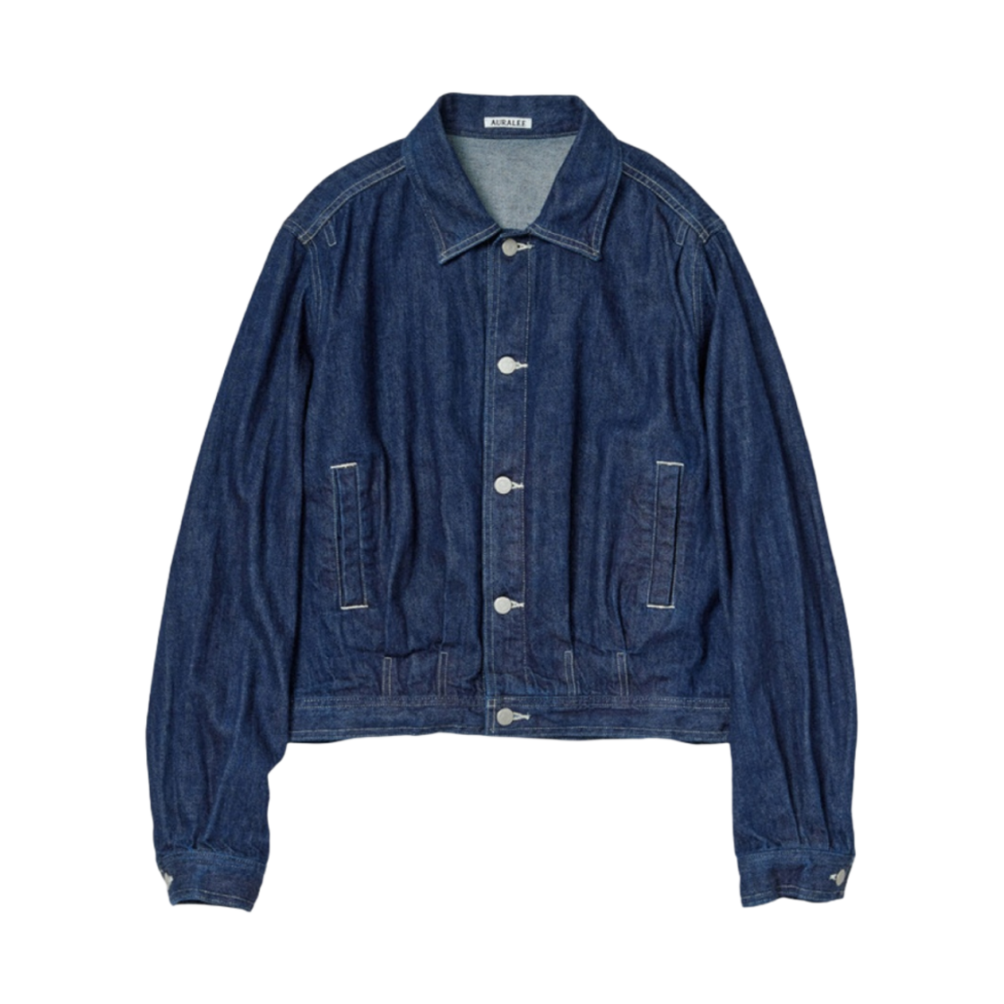 (W) 오라리 셀비지 라이트 데님 블루종 인디고 - 22SS((W) Auralee Selvedge Light Denim Blouson Indigo - 22SS)