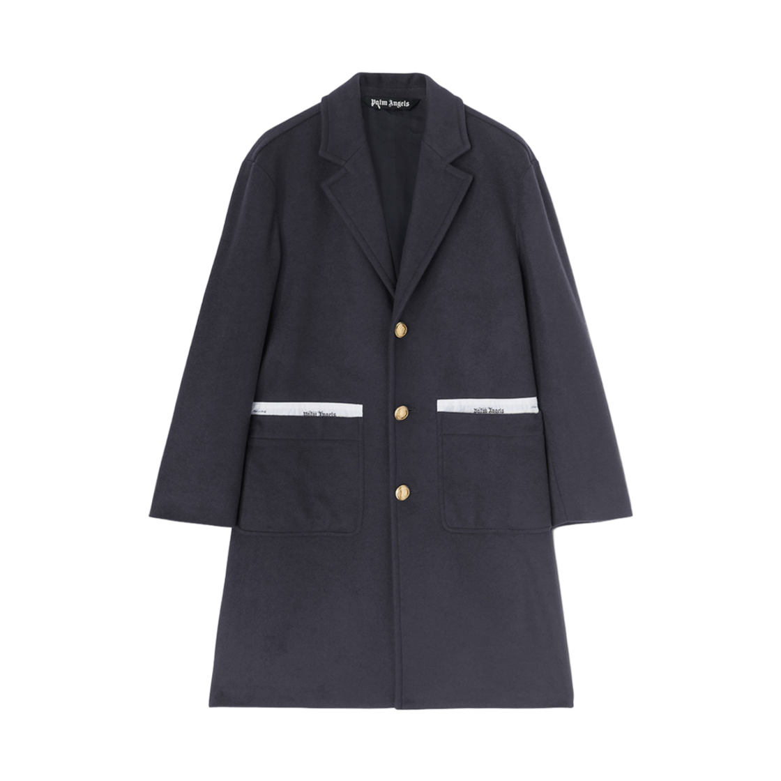 P3FMPA139 Palm Angels Sartorial Tape Uniform Coat Navy