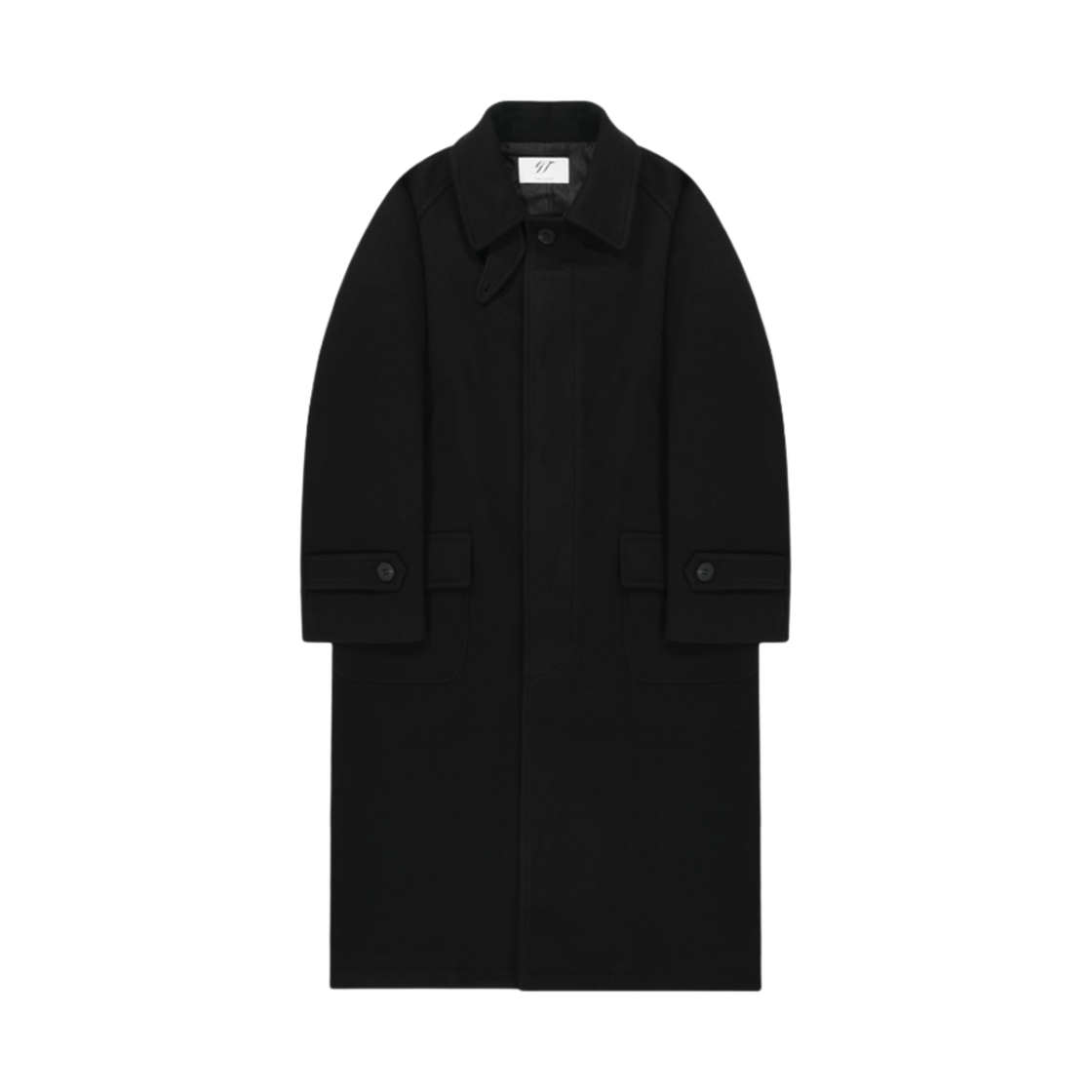 GT24WINTER08 The Greatest Balmacaan Coat Black