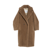 (W) Max Mara Nuevo Teddy Bear Icon Coat in Alpaca and Cashmere Sand