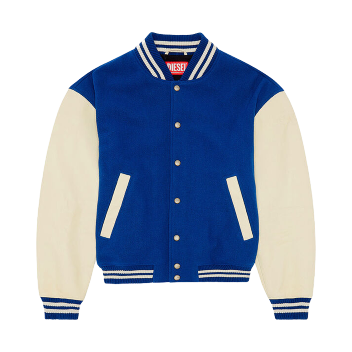 디젤 봄버 자켓 레더 울 블루(Diesel Bomber Jacket Leather and Wool Blue) - 1