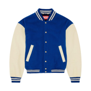 Diesel Bomber Jacket Leather and Wool Blue