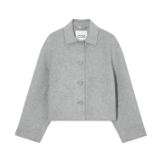(W) COS Boxy Double-Faced Wool Jacket Light Grey