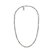 Gucci Silver Necklace With Interlocking G Silver Aged Finish