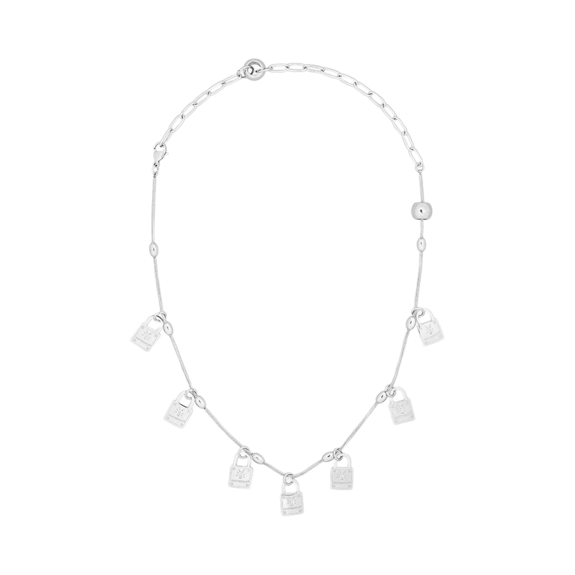 NO574S Sentiments No.574 Lock Layered Necklace Silver