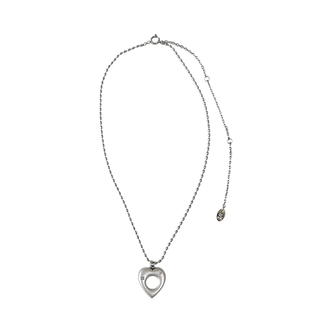 엔프프 하트 홀 넥클리스 실버