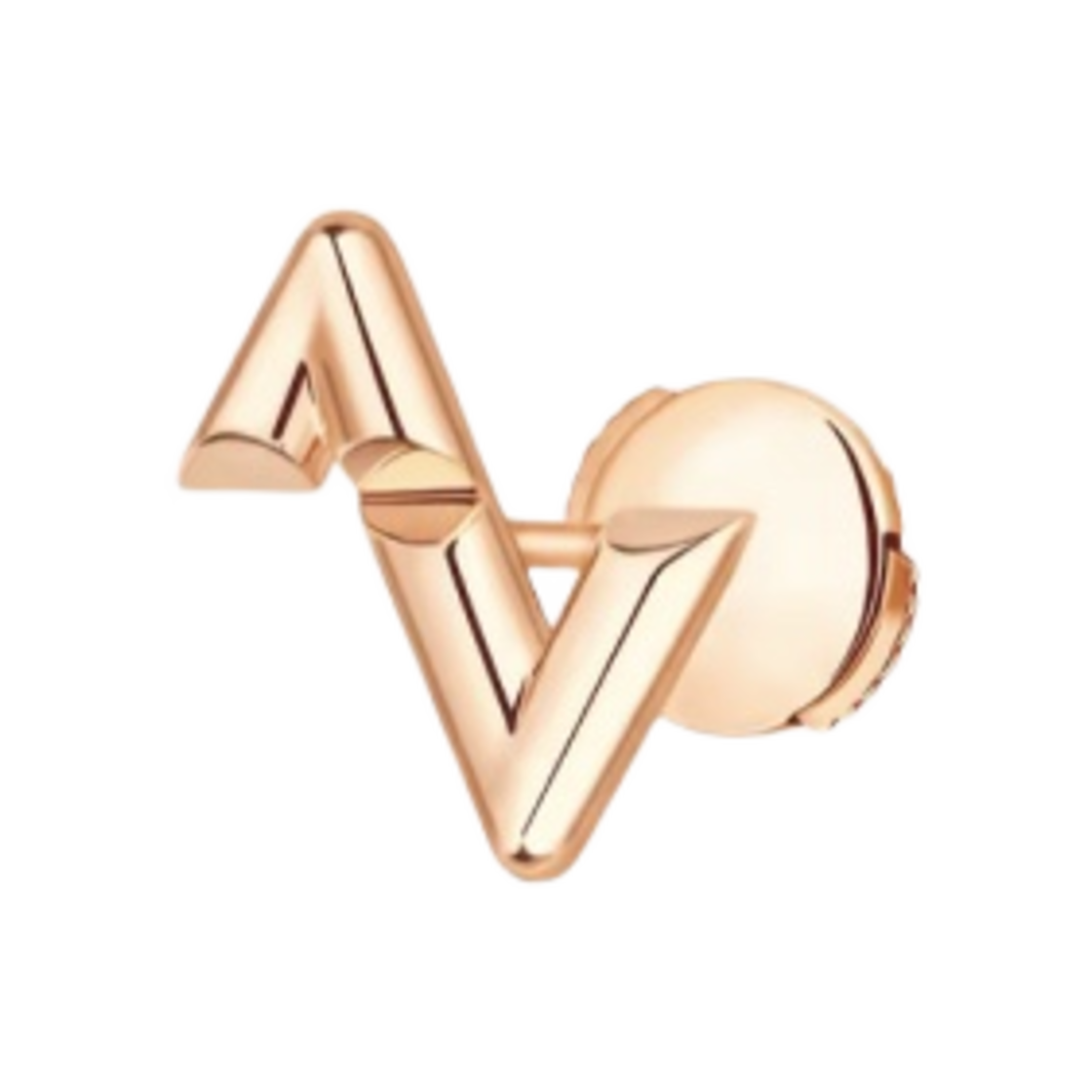 (W) 루이비통 LV 볼트 업사이드 다운 스터드 18K 핑크 골드 (1 피스)((W) Louis Vuitton LV Volt Upside Down Stud 18K Pink Gold (1 Piece)) - 2
