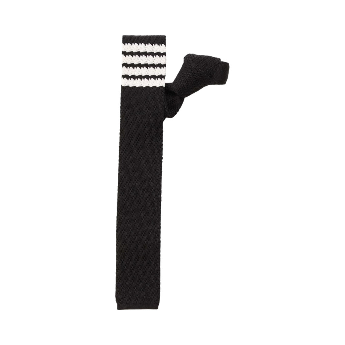 톰브라운 실크 니트 사선 타이 블랙