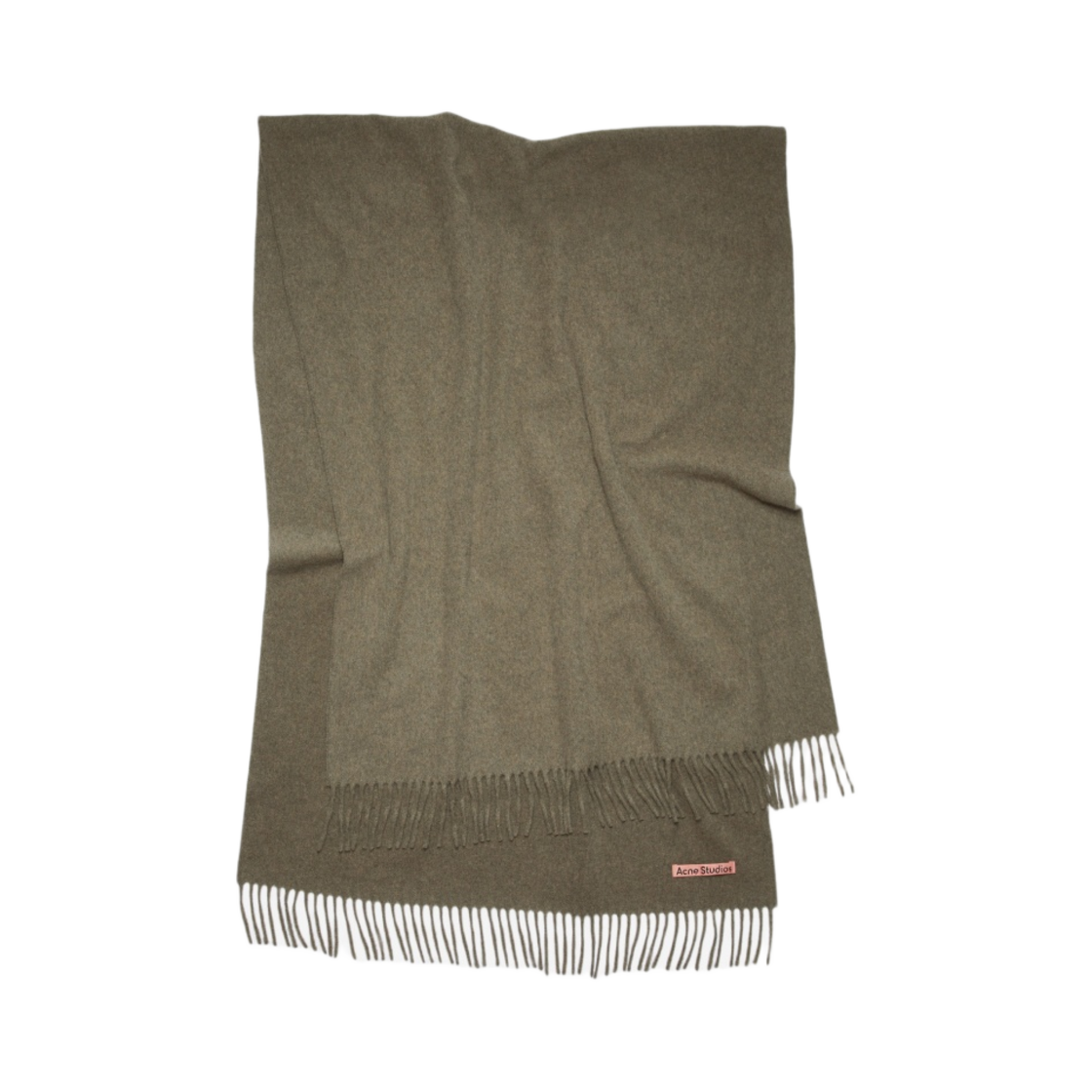 CA0209-CYQ Acne Studios Wool Fringe Muffler Light Olive Melange