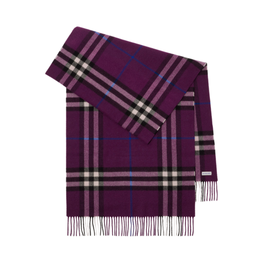 Burberry Wide Check Cashmere Scarf Pansy