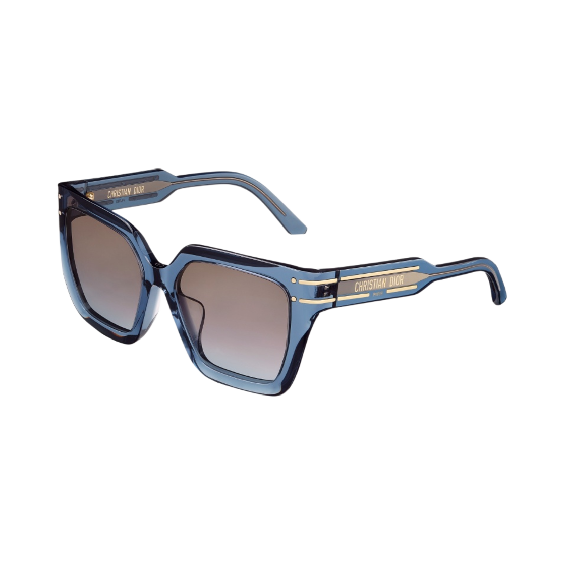 (W) 디올시그니쳐 S10F 트랜스루센트 블루 스퀘어 선글라스((W) Dior Diorsignature S10F Translucent Blue Square Sunglasses) - 1
