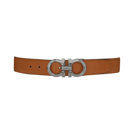Ferragamo Reversible and Adjustable Gancini Belt Sella Black