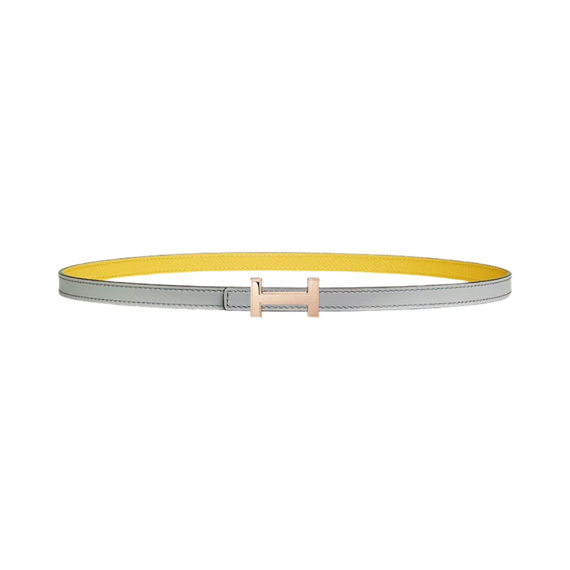 (W) 에르메스 포커스 벨트 버클 & 리버서블 가죽 스트랩 13mm & 핑크 골드 블루 글라시에 죤 드 나폴리((W) Hermes Focus Belt Buckle & Reversible Leather Strap 13mm & Pink Gold Bleu Glacier Jaune De Naples) - 1