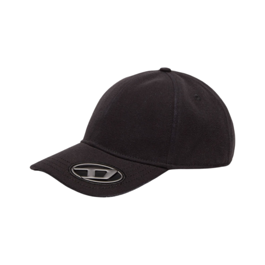 Diesel C-Plak Baseball Cap with Oval D Plaque Black