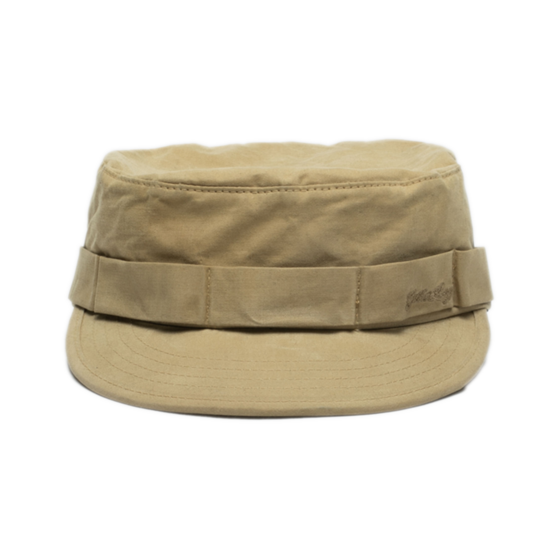 25EP04HT04BE Gatherlazy Wax Coated Military Cap Beige