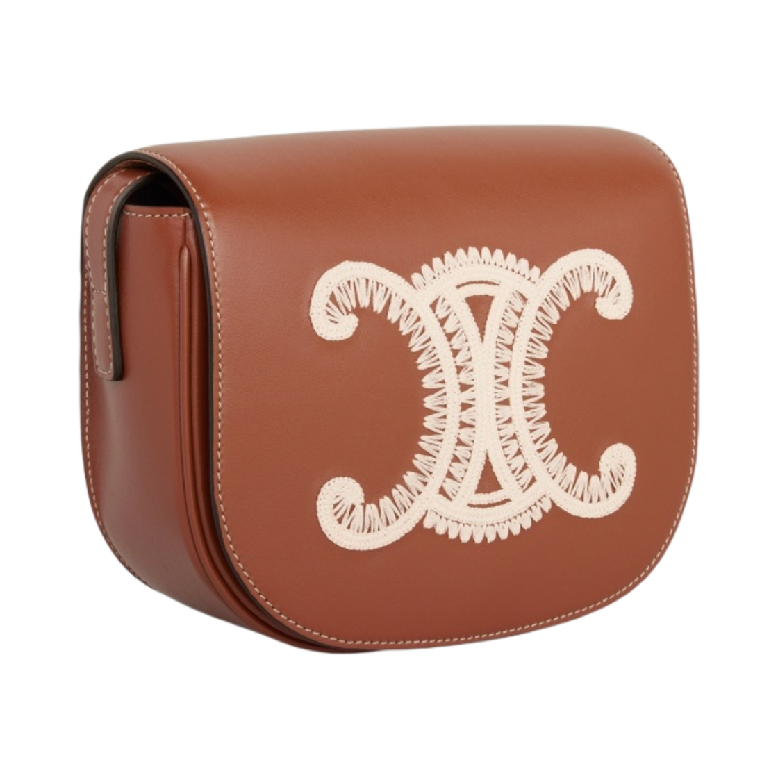 셀린느 트리옹프 자수 스무스 카프스킨 폴코 레더 트리옹프 탄(Celine Folco Cuir Triomphe in Smooth Calfskin with Triomphe Embroidery Tan) - 2