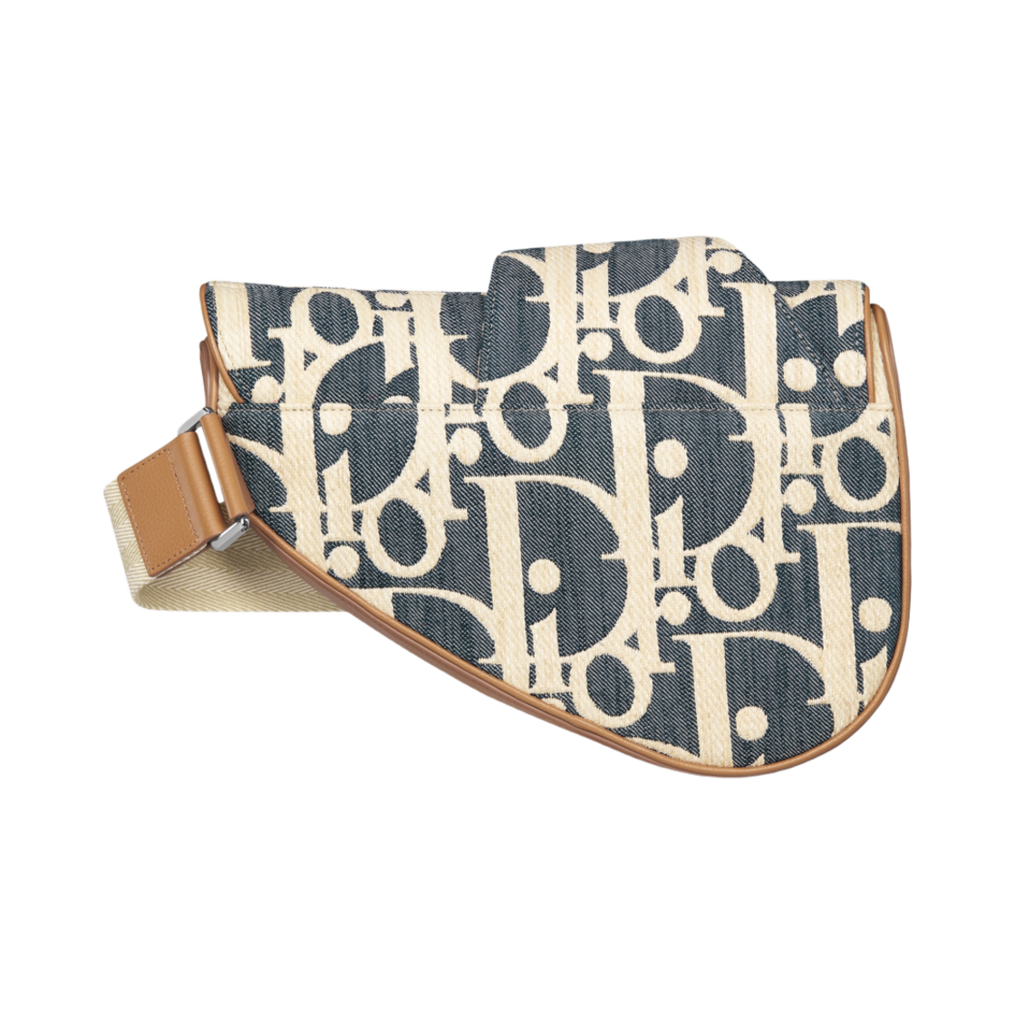 디올 새들 백 라피아 이펙트 디올 오블리크 데님 그레인드 카프스킨 블루 베이지 브라운(Dior Saddle Bag Raffia Effect Dior Oblique Denim Grained Calfskin Blue Beige Brown) - 2