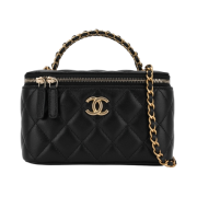 Chanel Vanity With Chain Lambskin & Gold Black