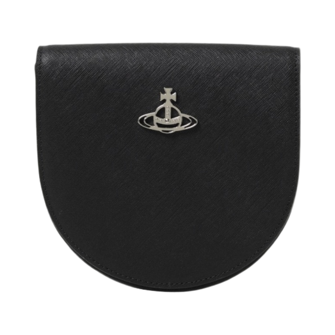 43030097-L001N-N402 Vivienne Westwood Saffiano Saddle Crossbody Bag Black
