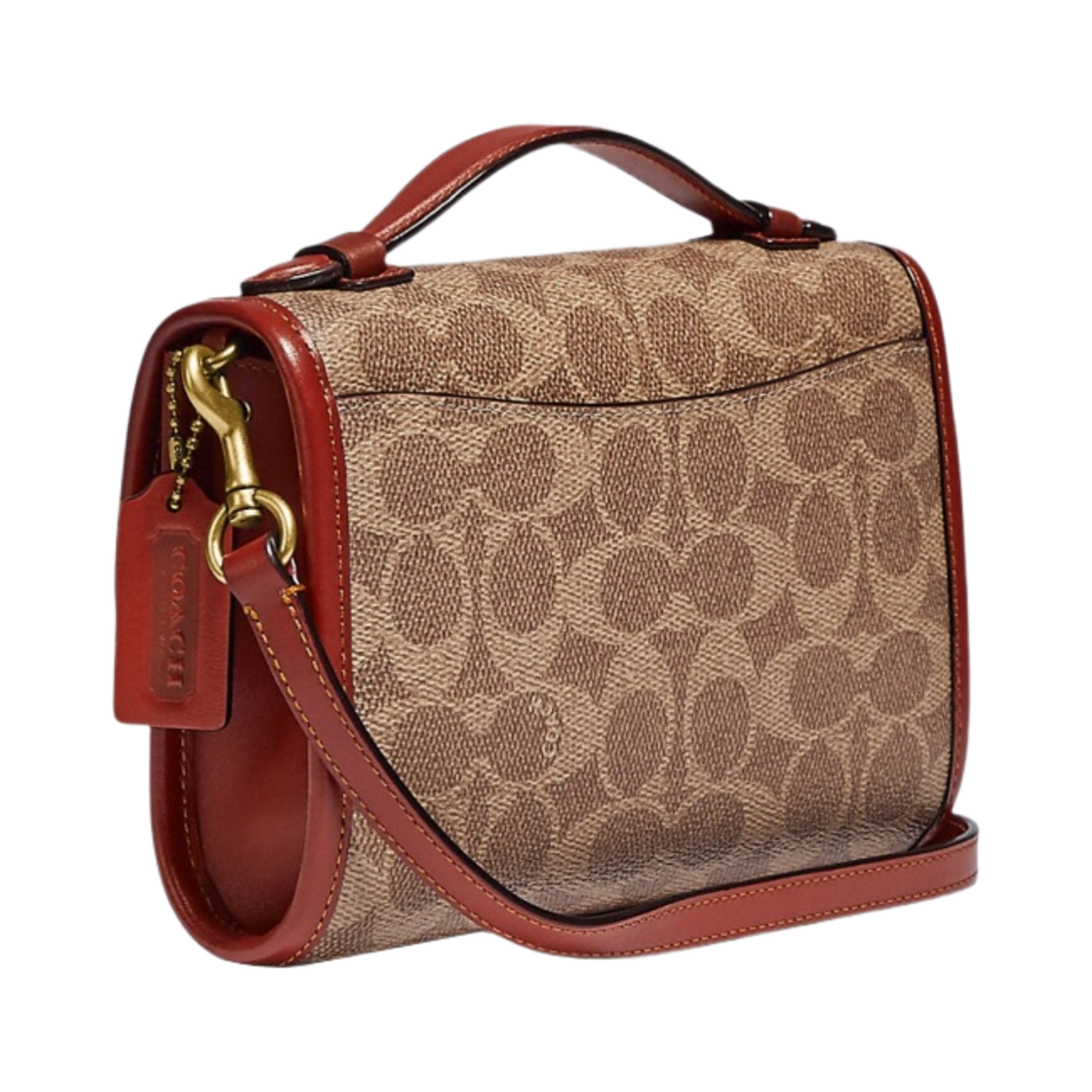 코치 킵 턴락 크로스바디백 시그니쳐 캔버스 탄 러스트(Coach Kip Turnlock Crossbody Bag in Signature Canvas Tan Rust) - 2