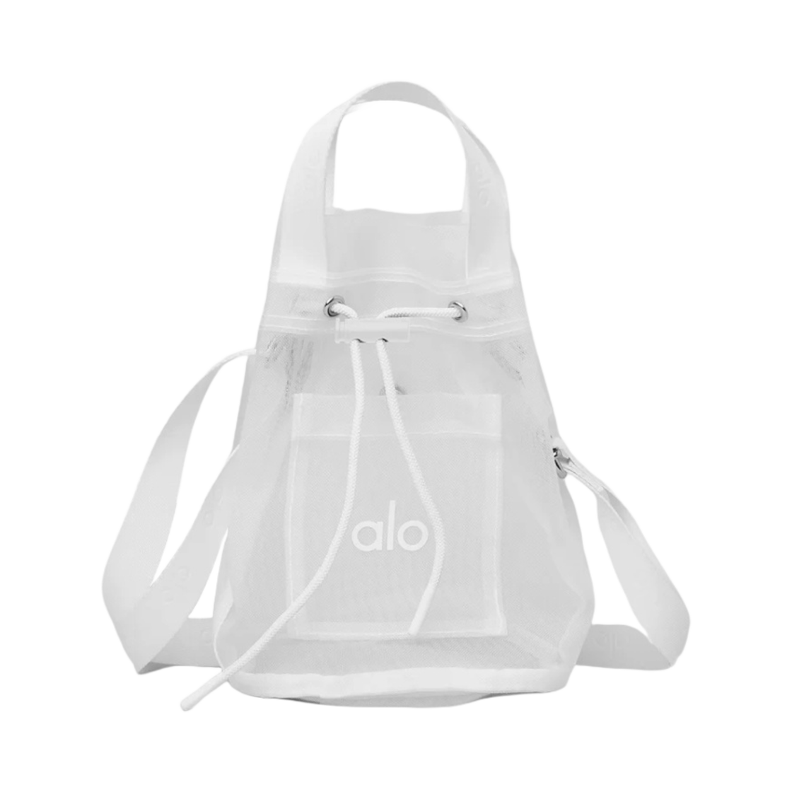 알로 요가 시어 크로스 바디 버킷백 화이트(Alo Yoga Sheer Cross Body Bucket Bag White)