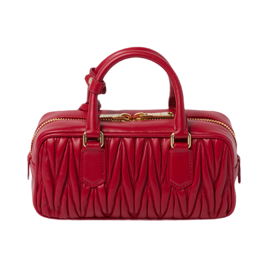 미우 미우 아르카디 마테라쎄 나파 레더 숄더백 레드(Miu Miu Arcadie Matelasse Nappa Leather Bag Red) - 3
