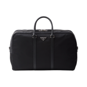 Prada Re-Nylon Saffiano Leather Duffel Bag Black