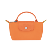 Longchamp Le Pliage Green Handle Pouch Orange